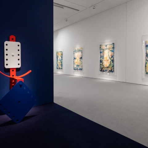 Άποψη της έκθεσης "Η αναζήτηση της ευτυχίας για όσους περισσότερους γίνεται. Χρύσα Ρωμανού" στο ΕΜΣΤ