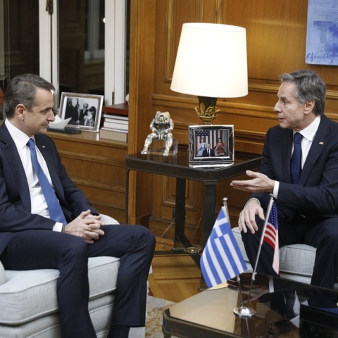 Ο Κυριάκος Μητσοτάκης με τον Άντονι Μπλίνκεν σε παλαιότερη συνάντησή τους στο Μέγαρο Μαξίμου