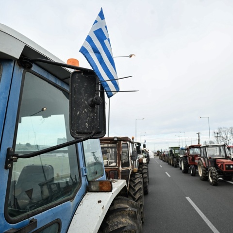 Παραταγμένα τρακτέρ από τις πρόσφατες κινητοποιήσεις των αγροτών στη Λαμία