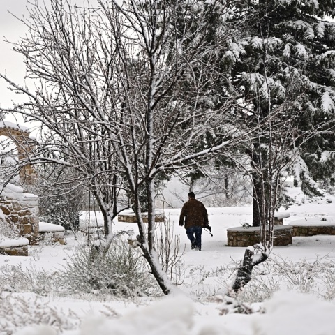 Χιονισμένο τοπίο στα Βίλια και την Ιπποκράτειο Πολιτεία