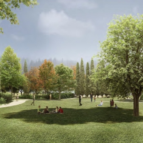 Ξέφωτο στους ανακτορικούς κήπους στο Τατόι (φωτορεαλιστική απεικόνιση)