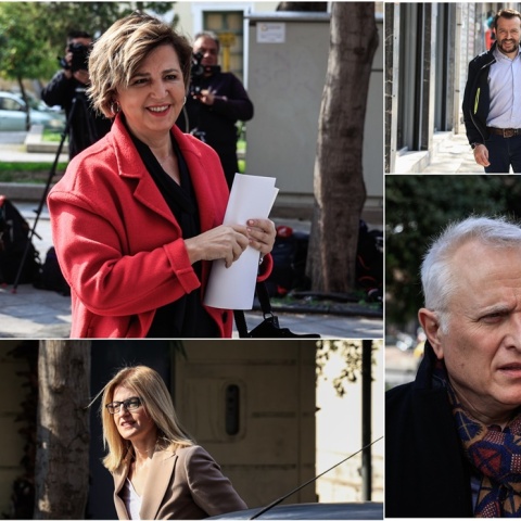 Βουλευτές και στελέχη του ΣΥΡΙΖΑ στην κρίσιμη συνεδρίαση της Πολιτικής Γραμματείας του κόμματος