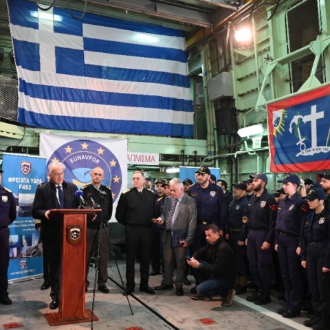 Δένδιας για την επιχείρηση «Aspides»: H φρεγάτα «ΥΔΡΑ» θα εξυπηρετεί τα εθνικά μας συμφέροντα