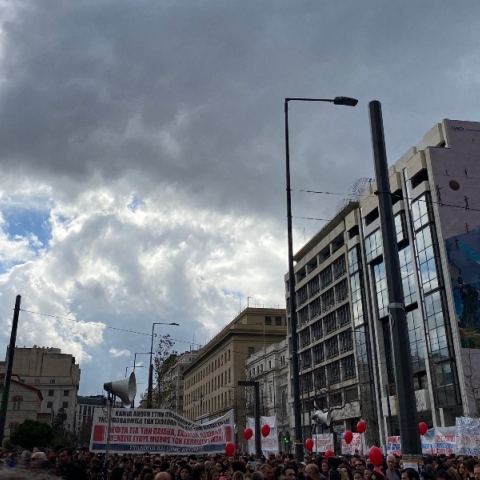 Tραγωδία στα Τέμπη-Απεργιακή συγκέντρωση 
