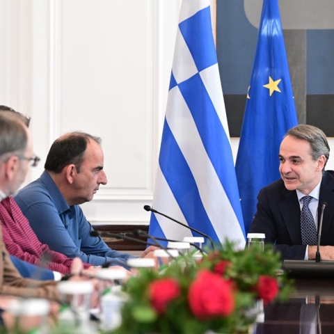 Κυριάκος Μητσοτάκης: Στο Μέγαρο Μαξίμου με τους αγρότες