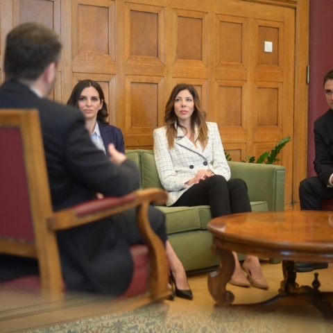 Ο Νίκος Ανδρουλάκης σε συνάντηση με τους τρεις πρώτους υποψηφίους ευρωβουλευτές του ΠΑΣΟΚ