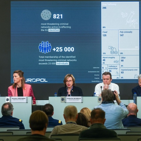 Στιγμιότυπο από την παρουσίαση του χάρτη για τα εγκληματικά δίκτυα στην Europol