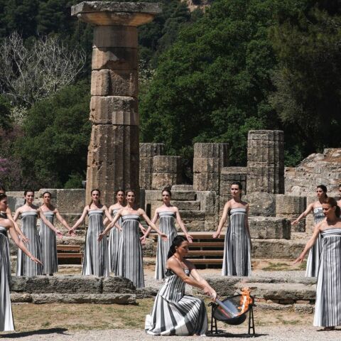 Επίσημη Πρόβα της Τελετή Αφής της Ολυμπιακής Φλόγας στην Αρχαία Ολυμπία