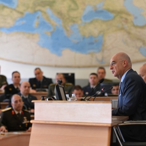 Ο Νίκος Δένδιας στη Σχολή Εθνικής Άμυνας