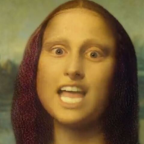 Στιγμιότυπο από το ΑΙ βίντεο της Microsoft που έκανε τη Μόνα Λίζα να ραπάρει