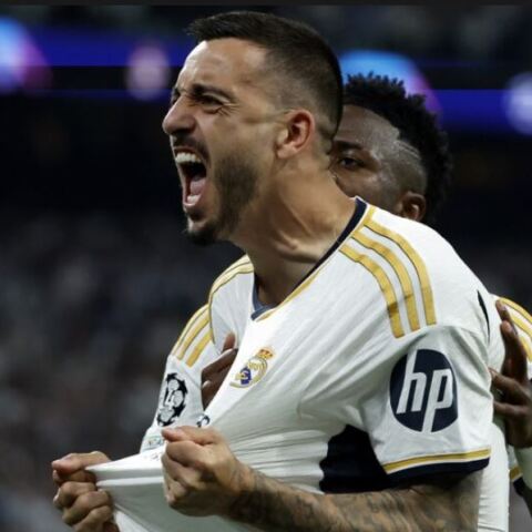 Ο Χοσελού πανηγυρίζει το γκολ πρόκρισης που σημείωσε για την Ρεάλ Μαδρίτης