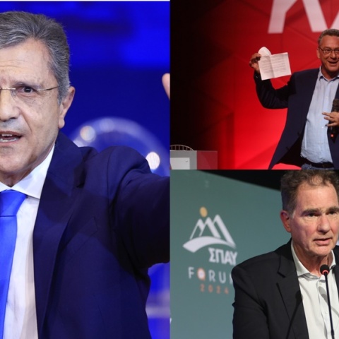 Ο Γιώργος Αυτιάς, ο Κώστας Αρβανίτης και ο Νίκος Παπανδρέου