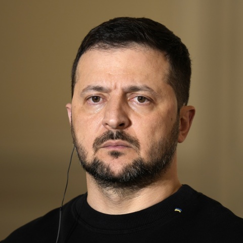 Ο Ουκρανός πρόεδρος, Βολοντίμιρ Ζελένσκι, στη Σύνοδο των υπουργών Άμυνας του ΝΑΤΟ