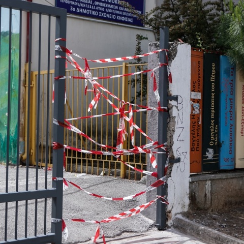 Το σημείο από όπου έφυγε η μεταλλική πόρτα στην Κηφισιά