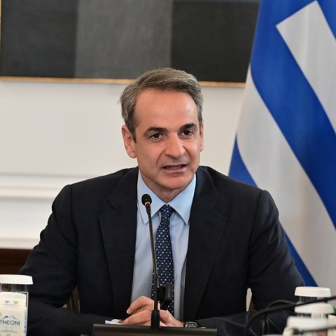 Ο Κυριάκος Μητσοτάκης κατά τη διάρκεια του Υπουργικού Συμβουλίου
