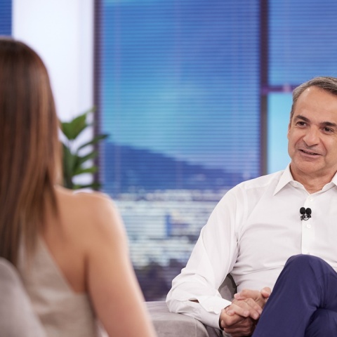 Ο Κυριάκος Μητσοτάκης στην εκπομπή Happy Day της Σταματίνας Τσιμτσιλή