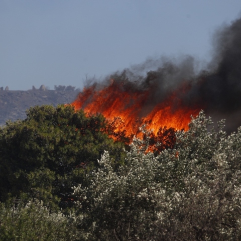 Φωτιά στη Βάρης Κορωπίου: Οι δρόμοι που είναι κλειστοί