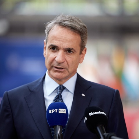 Ο Κυριάκος Μητσοτάκης κατά τη διάρκεια δηλώσεών του