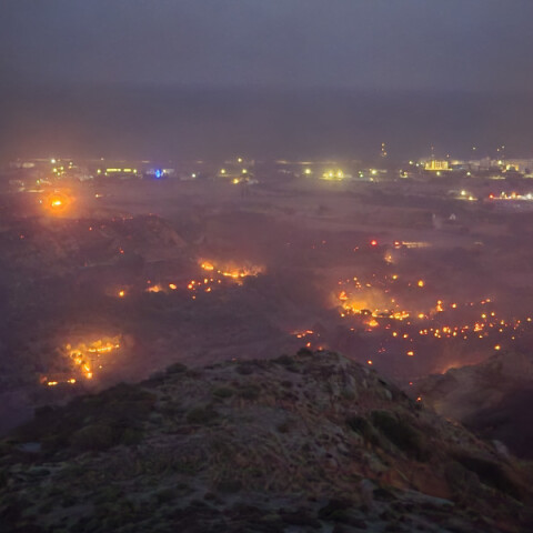 Εναέρια φωτογραφία από τις εστίες φωτιάς στην Κω
