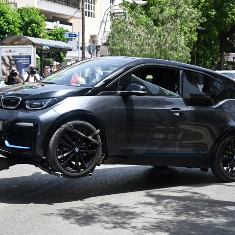 Το όχημα του Παναγιώτη Στάθη που δολοφονήθηκε εν ψυχρώ στο Ψυχικό