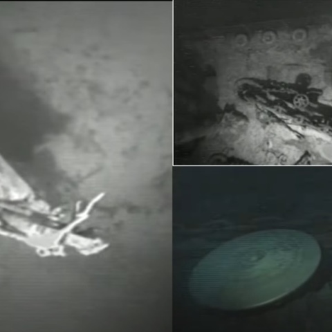 Στιγμιότυπα από το βίντεο του 1986 που απεικονίζει σημεία από το ναυάγιο του Τιτανικού