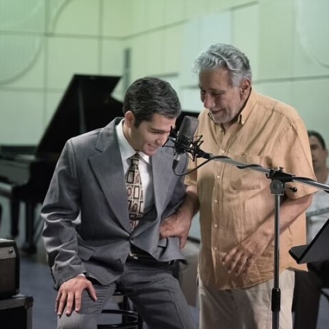 Ο Χρήστος Μάστορας με τον σκηνοθέτη Γιώργο Τσεμπερόπουλο στα γυρίσματα της ταινίας «Υπάρχω»