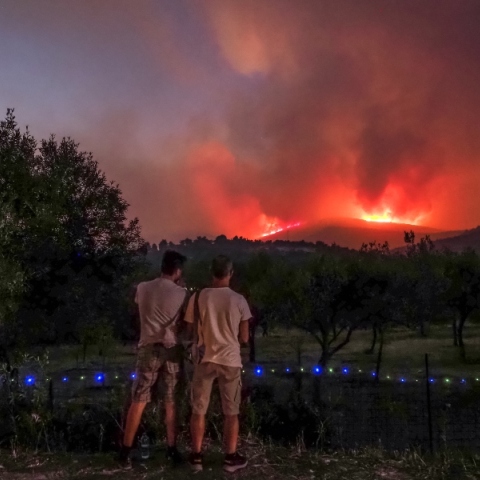 Φωτιά στην Εύβοια: Ολονύχτια μάχη με τις φλάγες