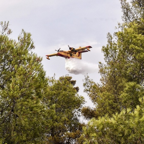 Πυροσβεστικό αεροσκάφος επιχειρεί για την κατάσβεση φωτιάς