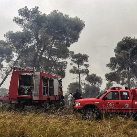 Πυροσβεστικά οχήματα σε επιχείρηση κατάσβεσης φωτιάς