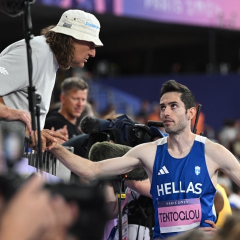 Ο Γιώργος Πομάσκι με τον Μίλτο Τεντόγλου