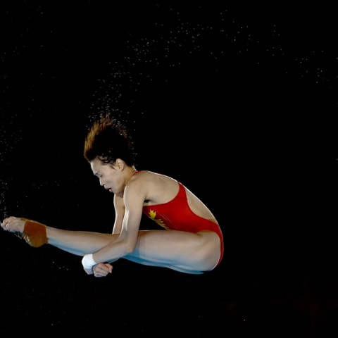 Η Quan Hongchan κατά τη διάρκεια της συμμετοχής της στους Ολυμπιακούς Αγώνες 