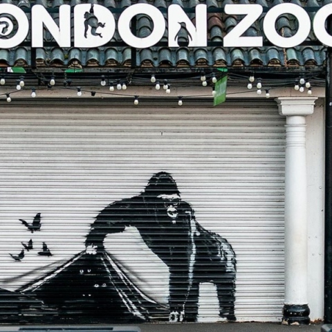 Ο ζωολογικός κήπος του Λονδίνου αφαίρεσε το τελευταίο έργο του Banksy
