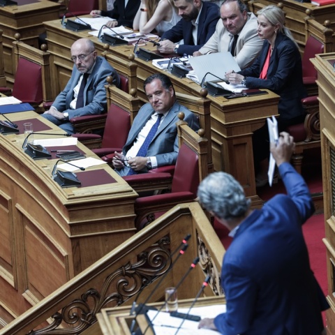 Άδωνις Γεωργιάδης και Παύλος Πολάκης στη Βουλή