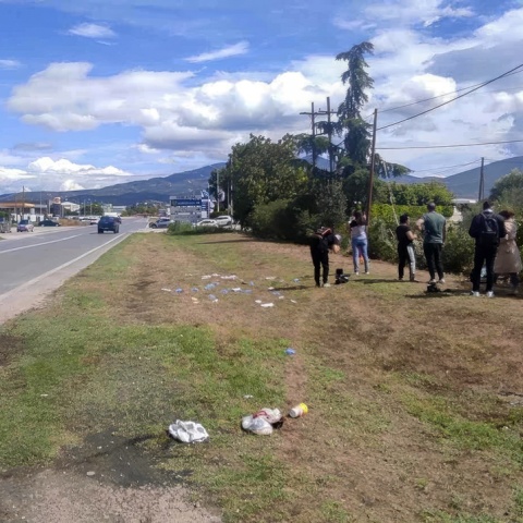 Το σημείο της παράσυρσης του ζευγαριού και του μωρού τους στη Θεσσαλονίκη