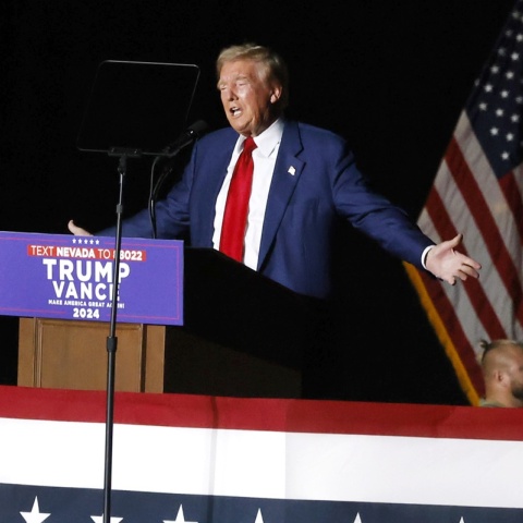 Ο Ντόναλντ Τραμπ σε προεκλογική συγκέντρωση