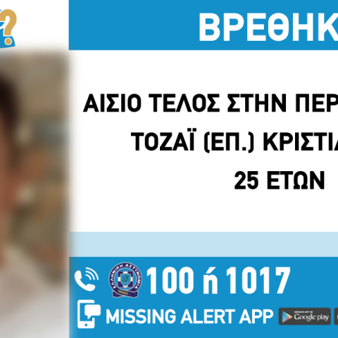 Αίσιο τέλος στην εξαφάνιση 25χρονου από το Παλαιό Φάληρο