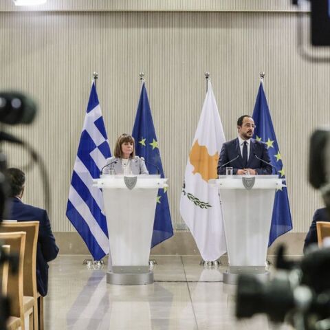 Επίσκεψη της Κατερίνας Σακελλαροπούλου στην Κύπρο - Συνάντηση της Προέδρου της Δημοκρατίας με τον Νίκο Χριστοδουλίδη