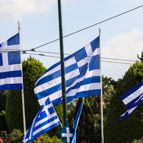 Σημαίες σε δρόμο της Αθήνας