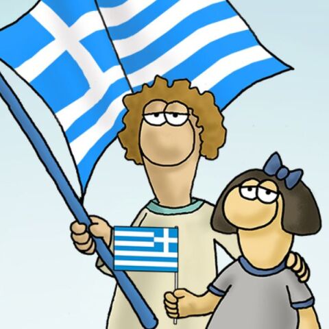 Η καλημέρα του Αρκά για την 28η Οκτωβρίου - Το σκίτσο με τη σημαία ψηλά