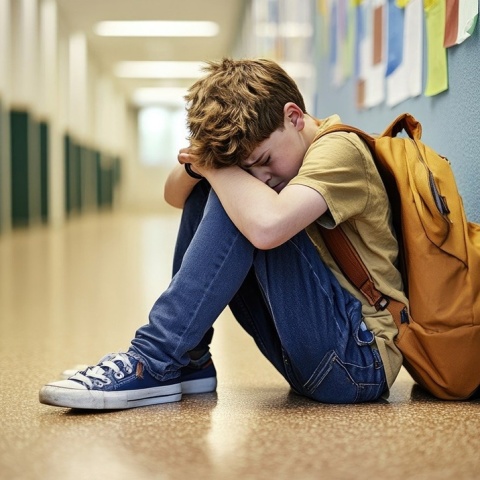 Παιδί καθισμένο στο πάτωμα - Εικόνα που παραπέμπει σε bullying