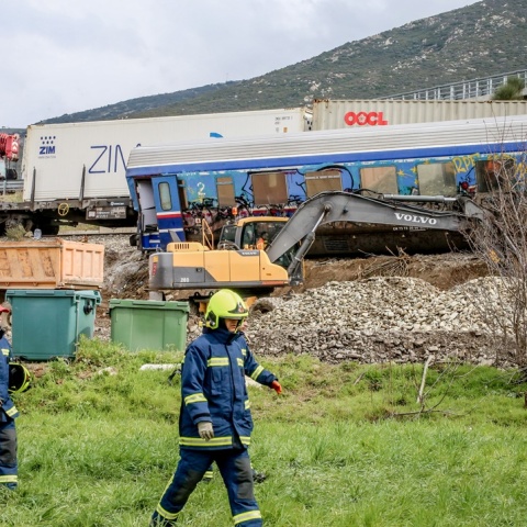 Βαγόνια μετά το σιδηροδρομικό δυστύχημα στα Τέμπη
