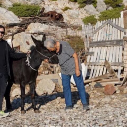 Η κυρά Ρηνιώ με το γαϊδουράκι