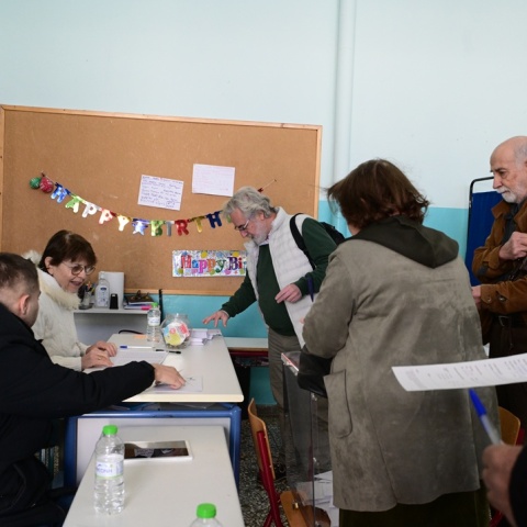 Στιγμιοτυπο από τις εκλογές για την ανάδειξη νέου προέδρου στον ΣΥΡΙΖΑ