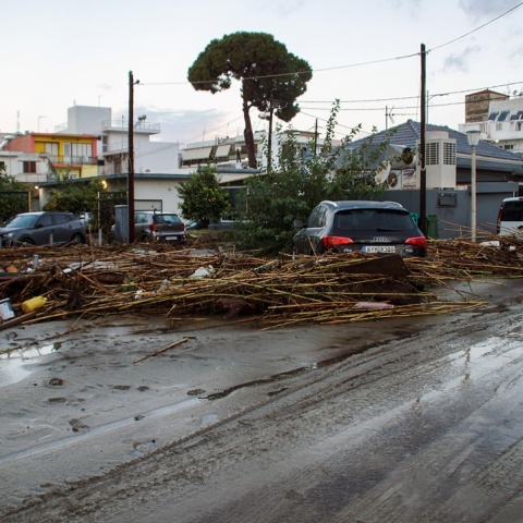 Εικόνα από τις καταστροφές στη Ρόδο από την κακοκαιρία Bora
