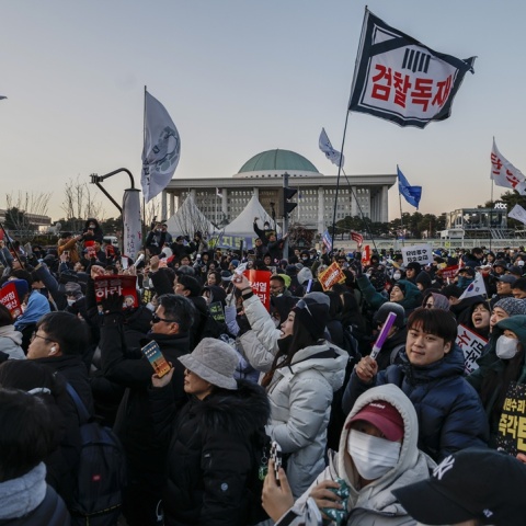 Διαδηλωτές στη Νότια Κορέα