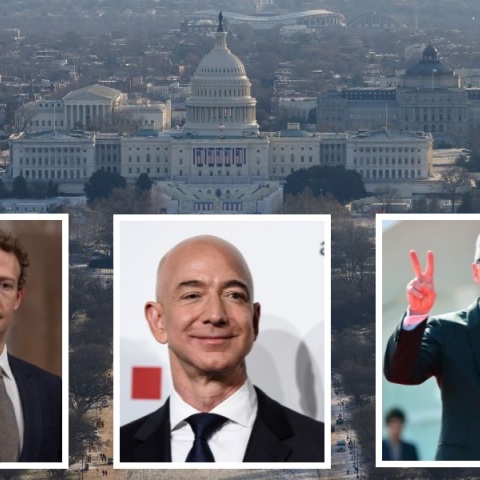 Ορκωμοσία Τραμπ: Τζεφ Μπέζος, Μαρκ Ζάκερμπεργκ, Σούνταρ Πιτσάι, Τιμ Κουκ στην εκκλησιαστική λειτουργία για τους εορτασμούς.