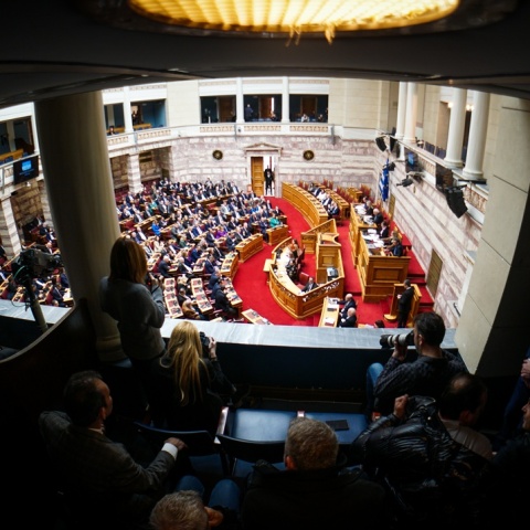 Στιγμιότυπο από τα θεωρία από την ψηφοφορία για την εκλογή Προέδρου της Δημοκρατίας