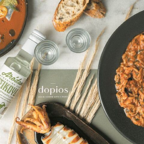 Dopios: Το σύγχρονο μεζεδοπωλείο της πλατείας Αγίων Θεοδώρων