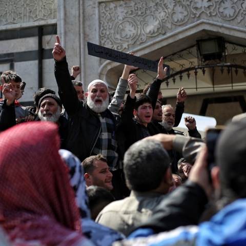 Εικόνα από διαμαρτυρίες στη Συρία