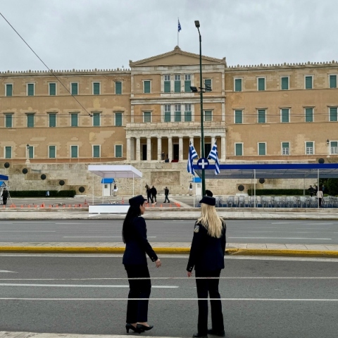 Λίγες στιγμές πριν αρχίσει η παρέλαση